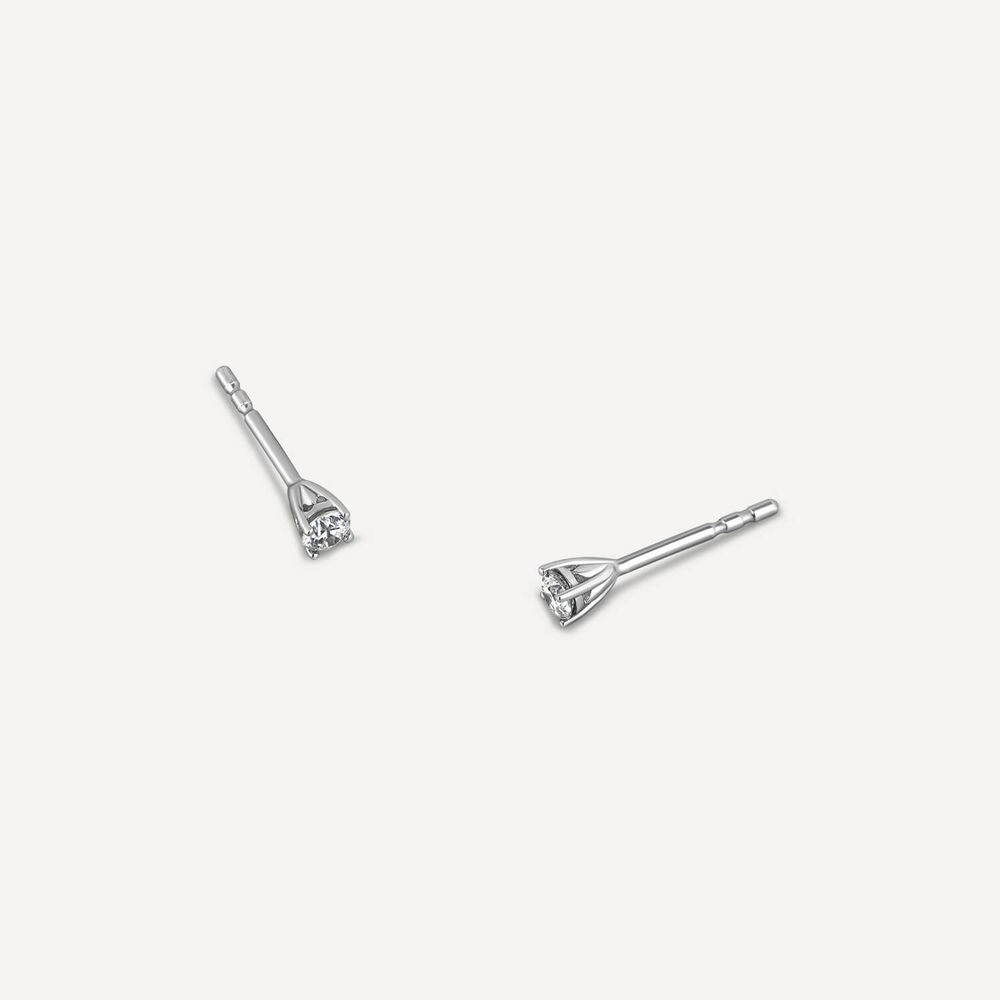 9ct White Gold Tulip Setting 0.15 Carat Diamond Stud Earrings