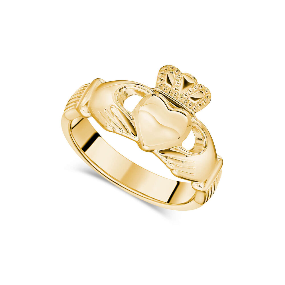 9ct Yellow Gold Gents Claddagh Ring