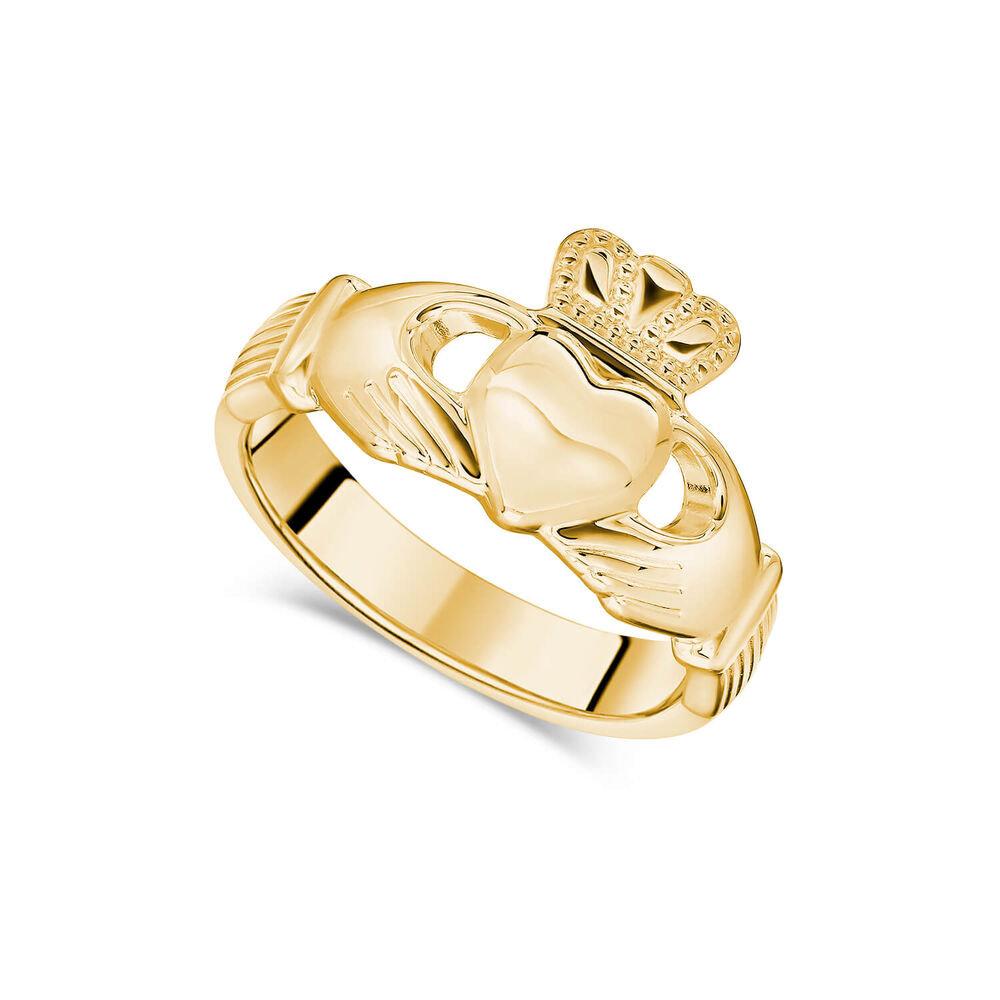 9ct Yellow Gold Gents Claddagh Ring image number 0