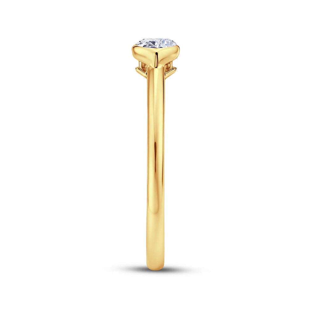 Born Contour 9ct Yellow Gold 0.25ct Pear Lab Grown Diamond Bezel Set Ring