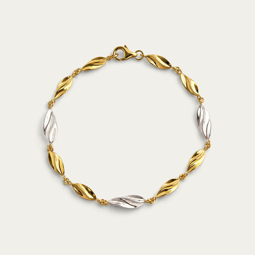 Sterling Silver Two Tone Twist Link Bracelet
