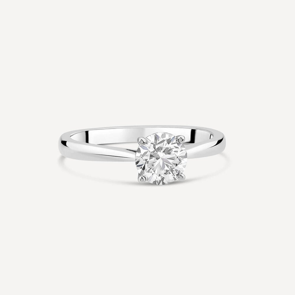18ct White Gold 1.00ct Round Brilliant Diamond Four Claw Solitaire Ring