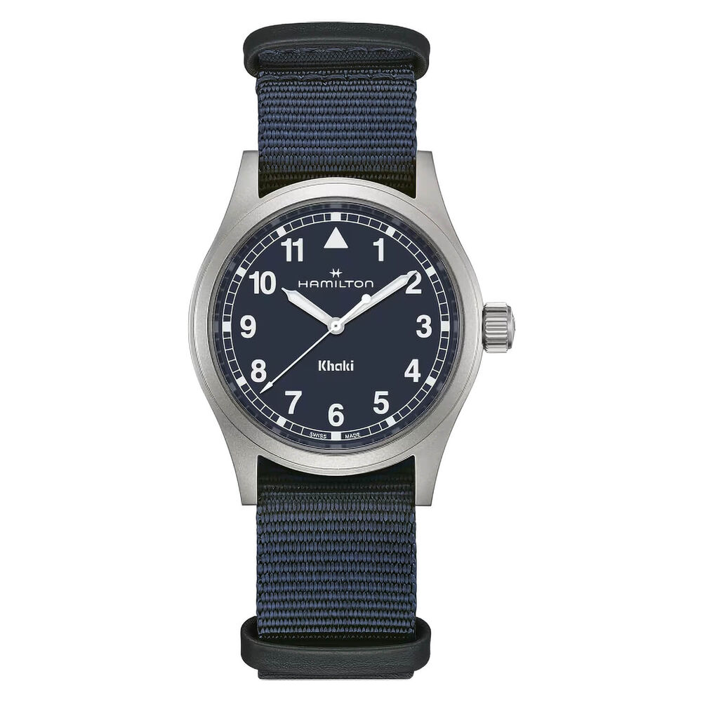 Hamilton Khaki Field Quartz 38mm Blue Dial Steel Case Blue Strap Watch image number 0