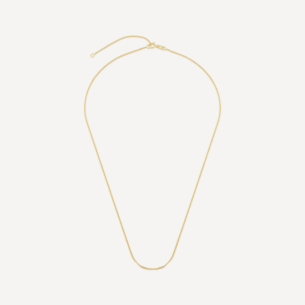 9ct Yellow Gold Curbed Chain Necklet image number 2
