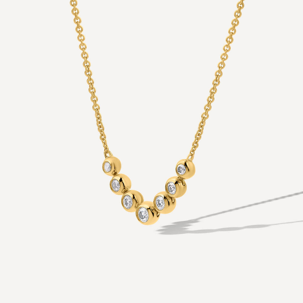 Born Granules 9ct Yellow Gold Lab Grown 0.20ct Round Diamond Necklet