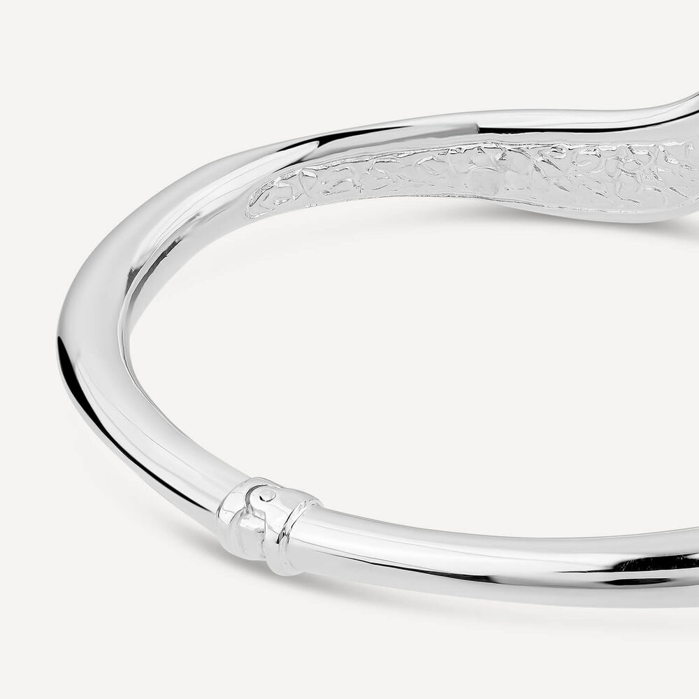 Sterling Silver Shiny Polished Curve Bangle