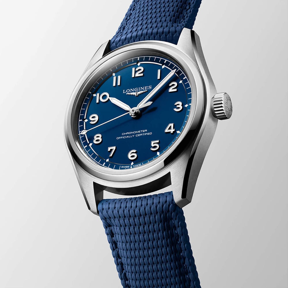 Longines Spirit Pilot 39mm Blue Dial & Blue Rubber Strap Watch