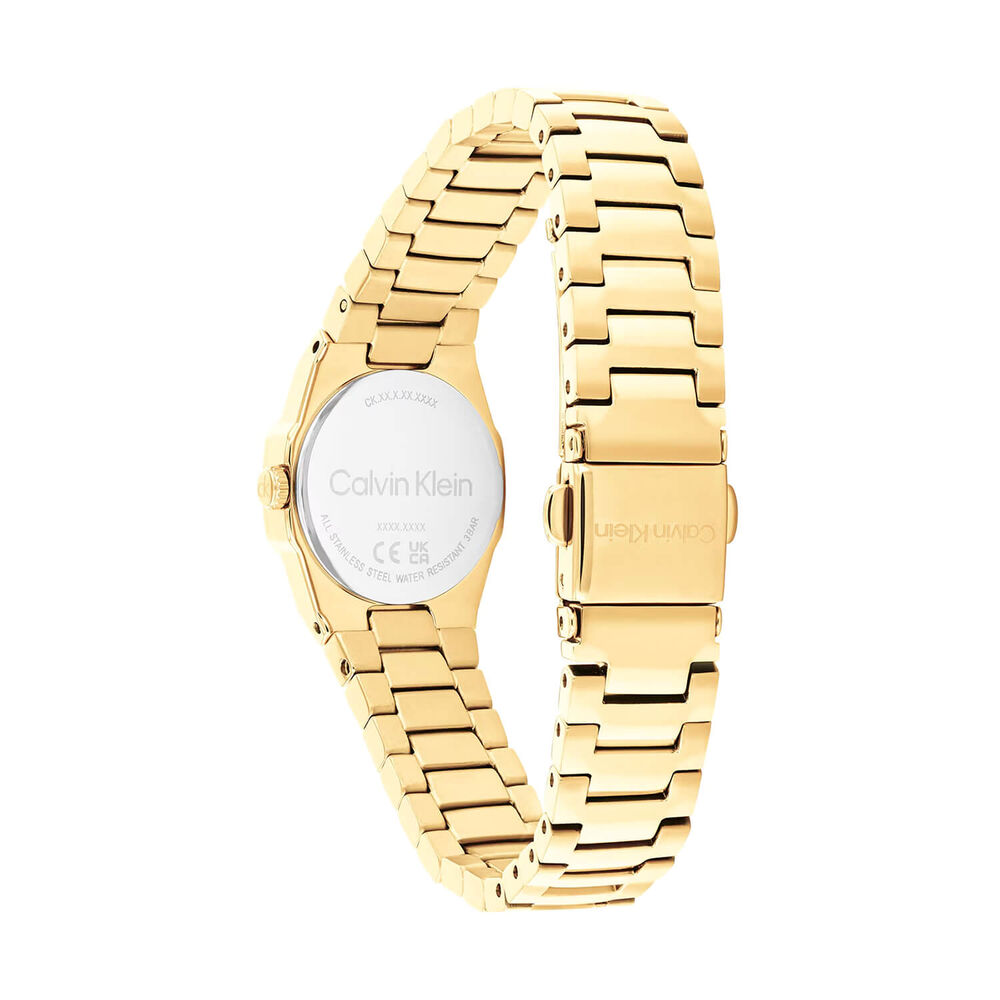 Calvin Klein Geometric Elegance 23mm Gold Dial Gold Tone Stainless Steel Bracelet Watch image number 2