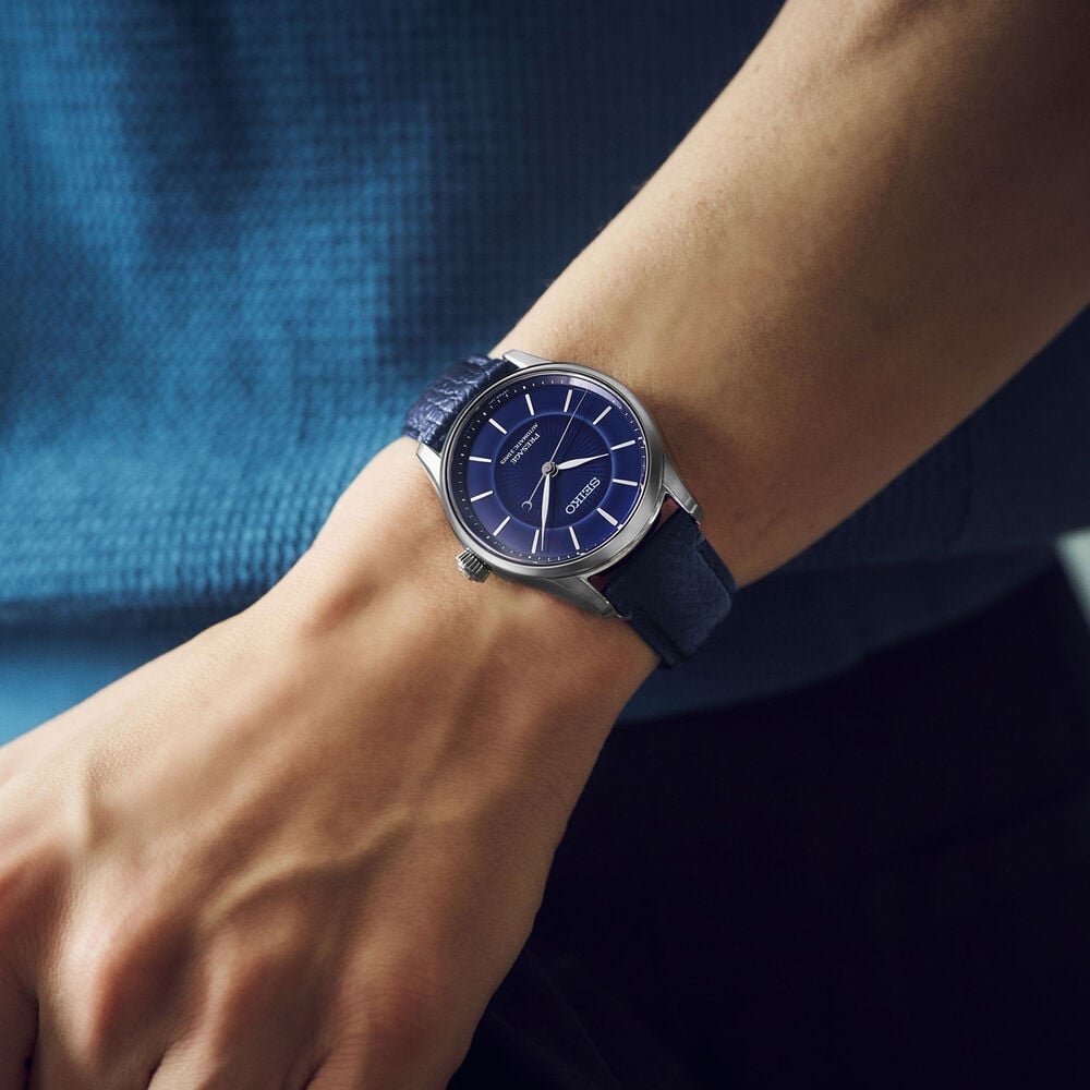 Seiko 145th Anniversary Presage Classic Series Limited Edition 'Shiro-neri' Leather Strap Watch