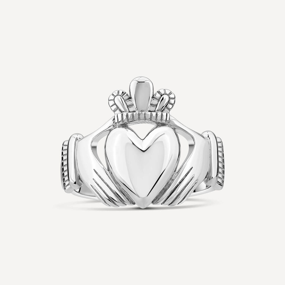 Sterling Silver Large Heart Claddagh Ring