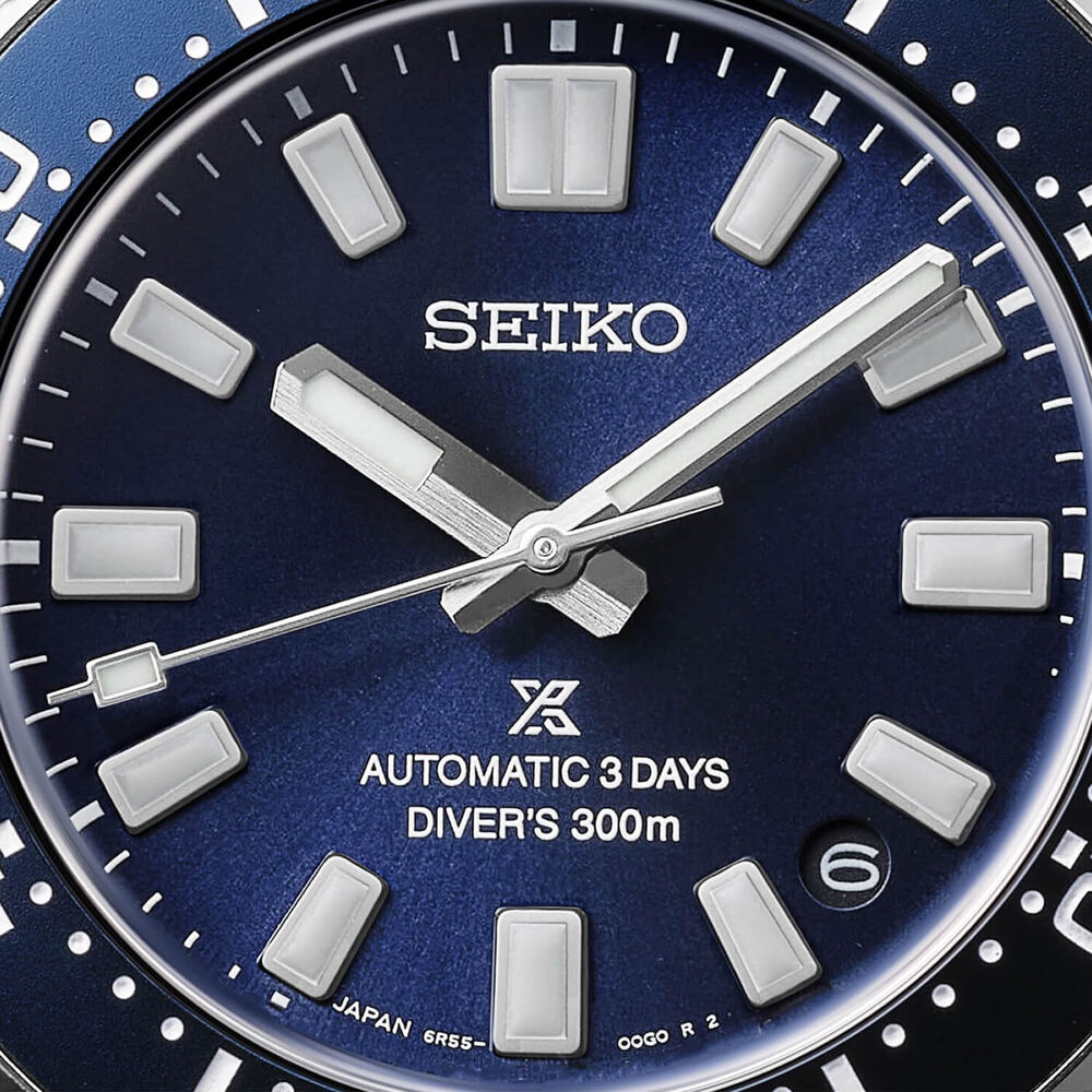 Seiko Prospex 1965 Revival Diver’s 40mm Scuba Blue Dial Steel Bracelet Watch image number 1