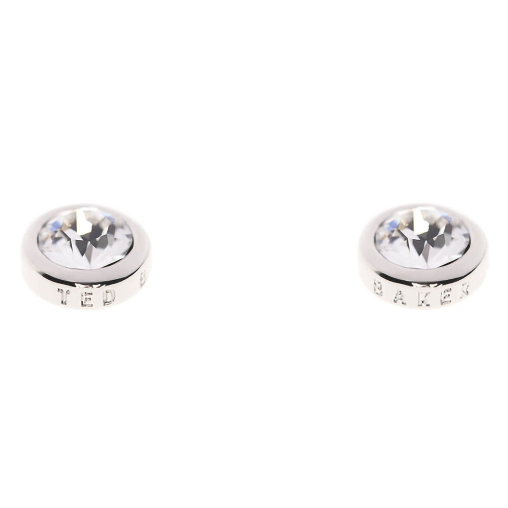 Ted Baker Silver Plated Sinaa Crystal Stud Earrings image number 2