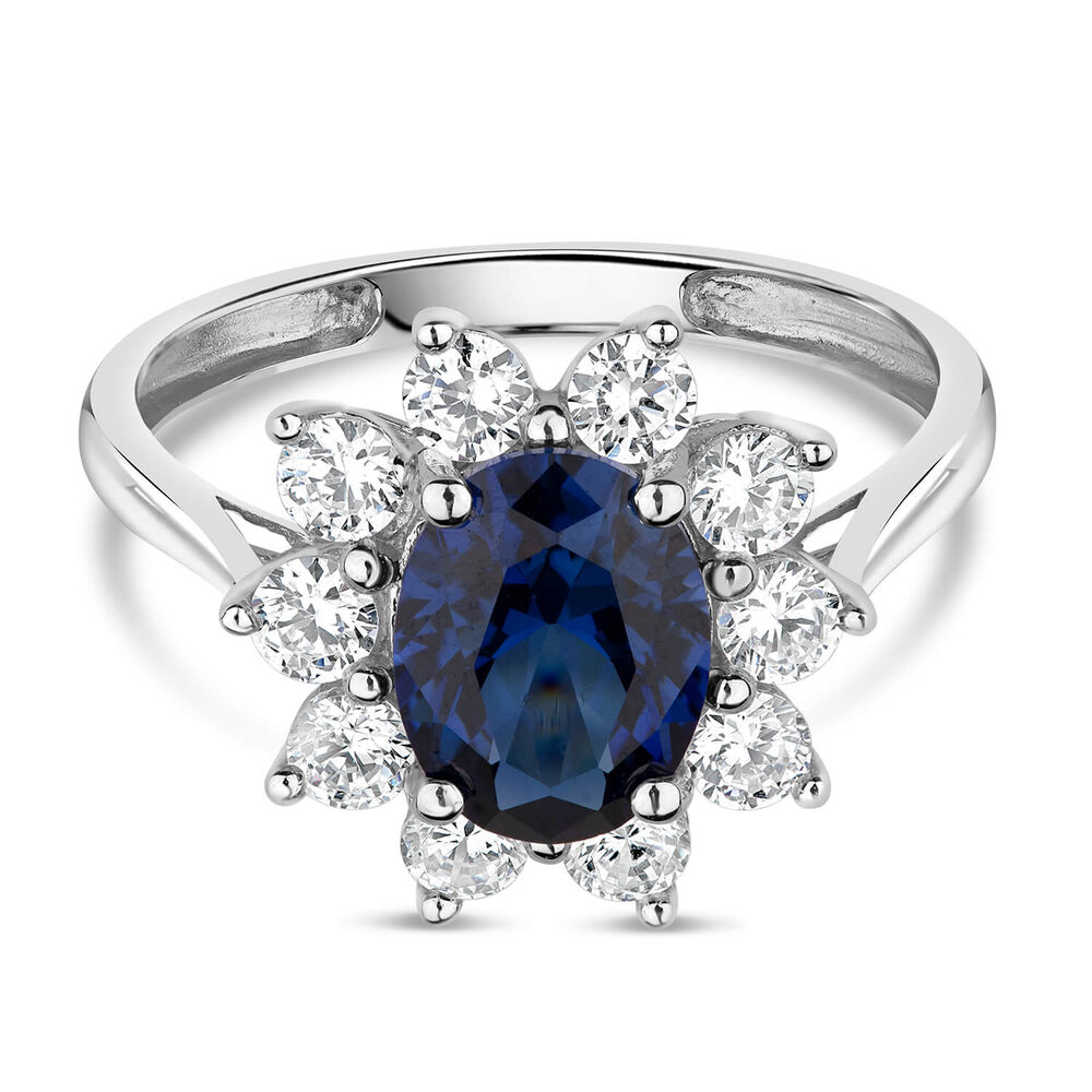 9ct White Gold and Sapphire Ring image number 4