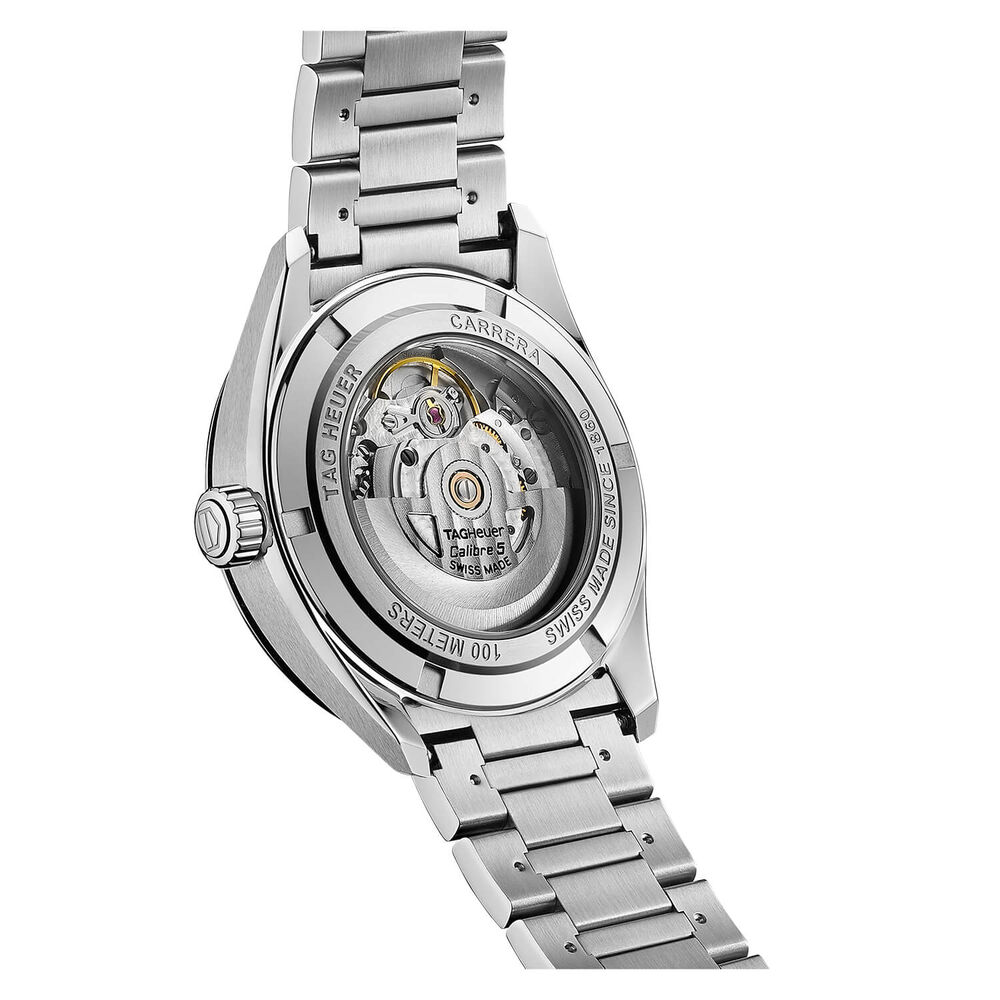 TAG Heuer Carrera Date 39mm Blue Dial Stainless Steel Bracelet Watch image number 2