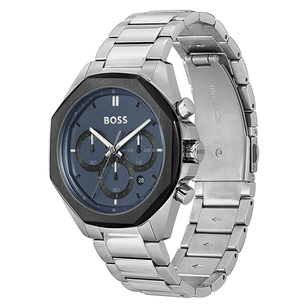 BOSS Cloud 44mm Octogonal Bezel Blue Dial Bracelet Watch