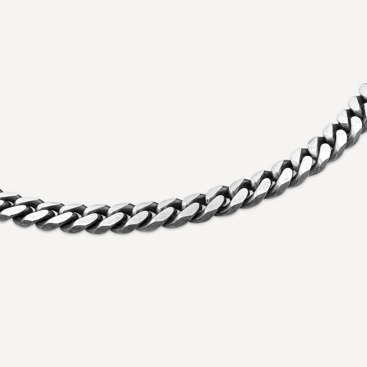 Sterling Silver Oxidised 20 Curb Mens Necklace