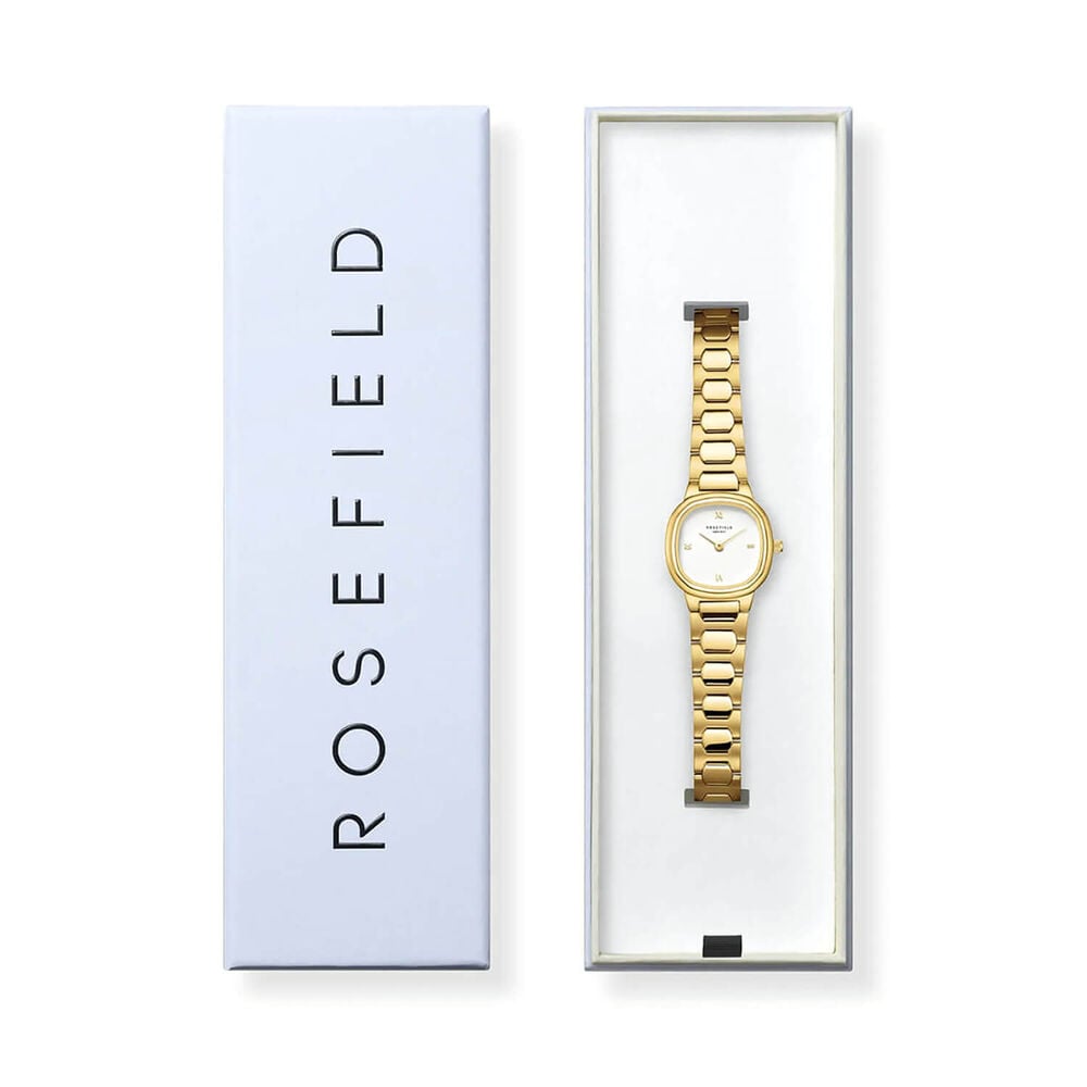 Rosefields Gaia XS 25mm White Dial Gold Tone Stainless Steel Bracelet Watch