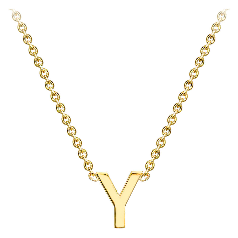 9 Carat Yellow Gold Petite Initial Y Necklet image number 1