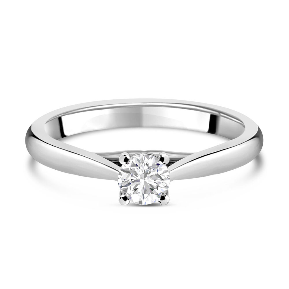 18ct White Gold 0.40ct Round Diamond Orchid Setting Ring image number 3
