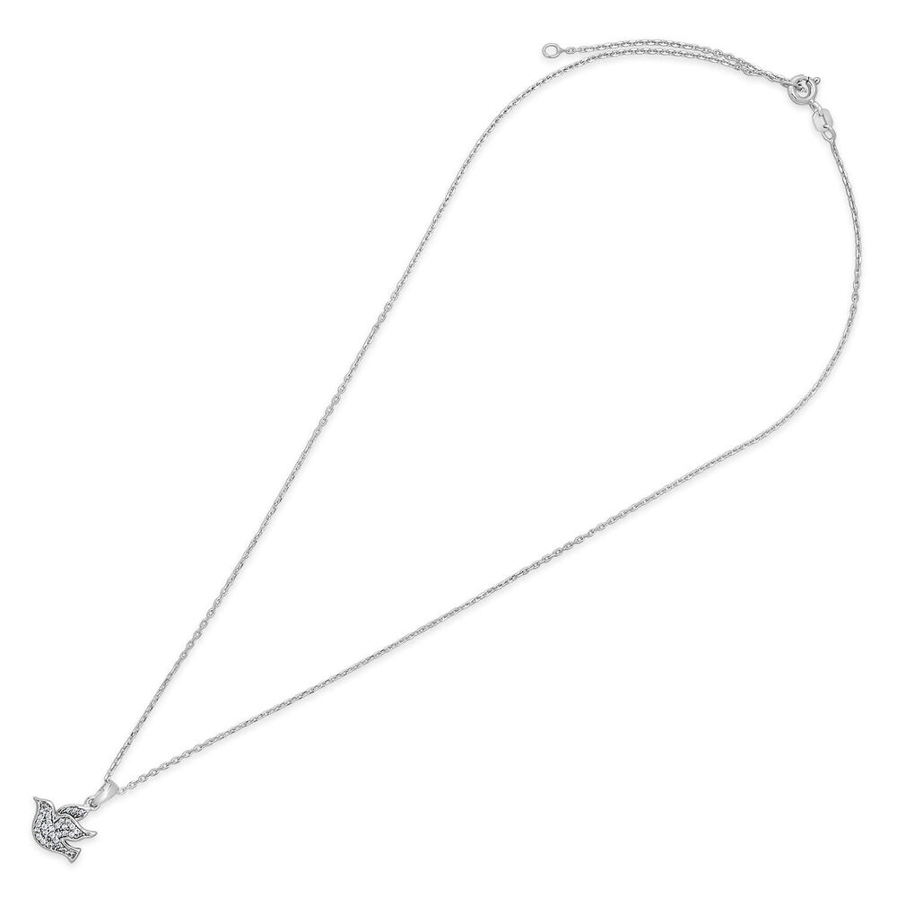 Sterling Silver Cubic Zirconia Dove Pendant image number 3