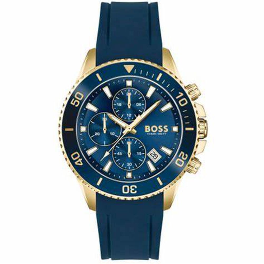 BOSS Admiral 46mm Blue Dial & Strap Yellow Gold IP Case Watch