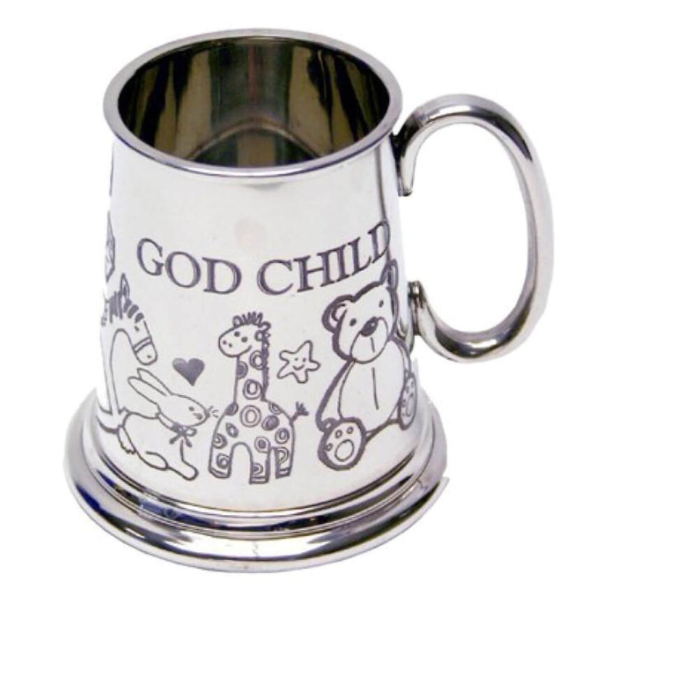 Pewter Godchild Baby Mug image number 0