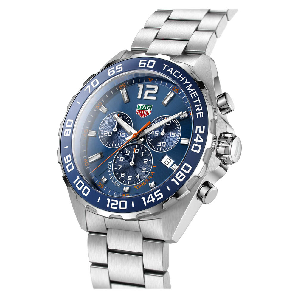 TAG Heuer Formula 1 Chronograph men's blue dial stainless steel watch image number 3