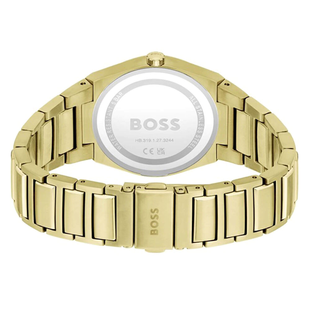 BOSS Steer 36mm Yellow Gold Dial IP Case Watch