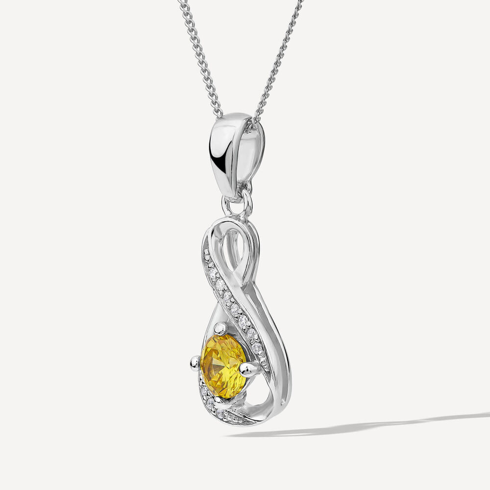 Sterling Silver and Cubic Zirconia November Birthstone Pendant (Chain Included) image number 1
