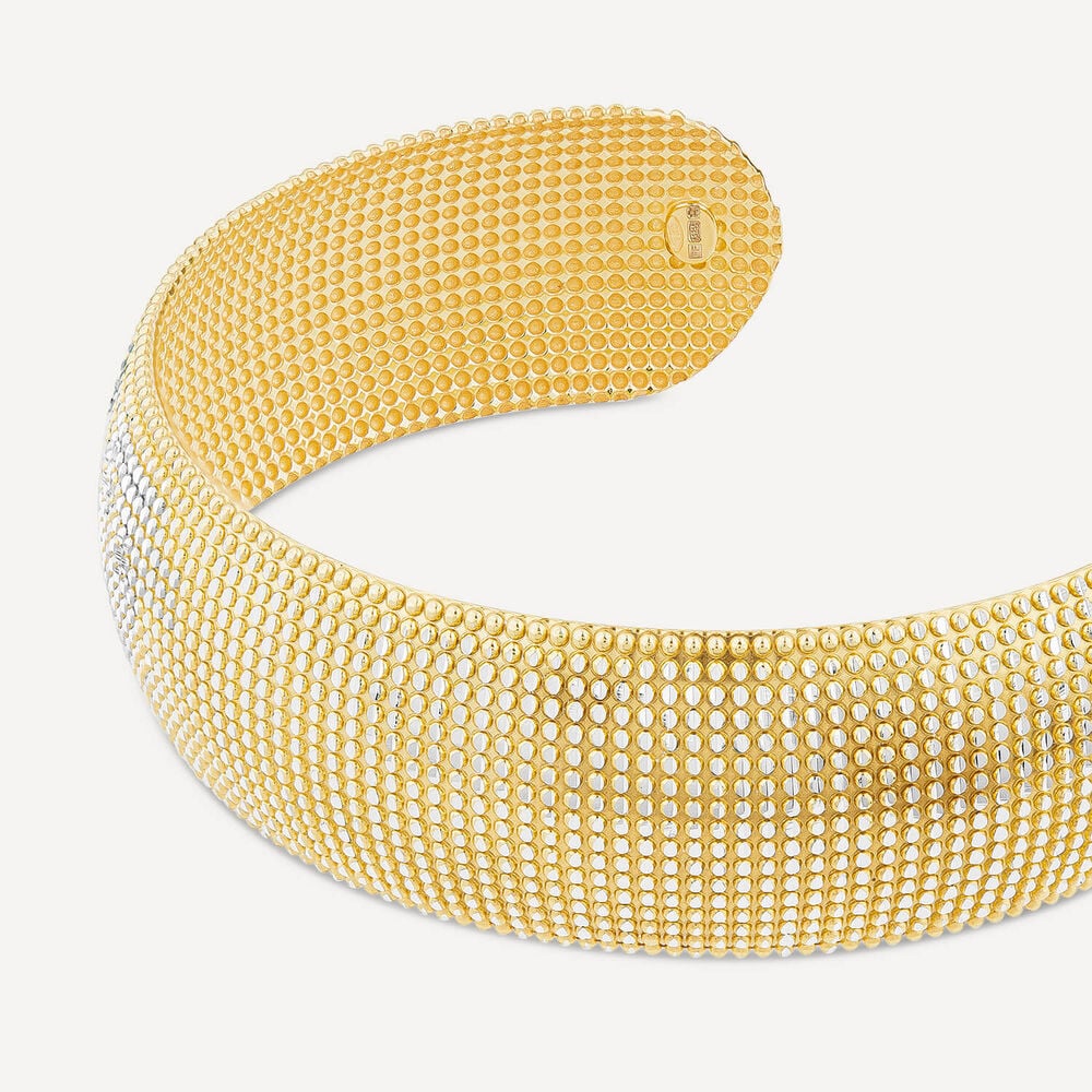 Sterling Silver Yellow Gold Plated Diamond Cut Bangle image number 2