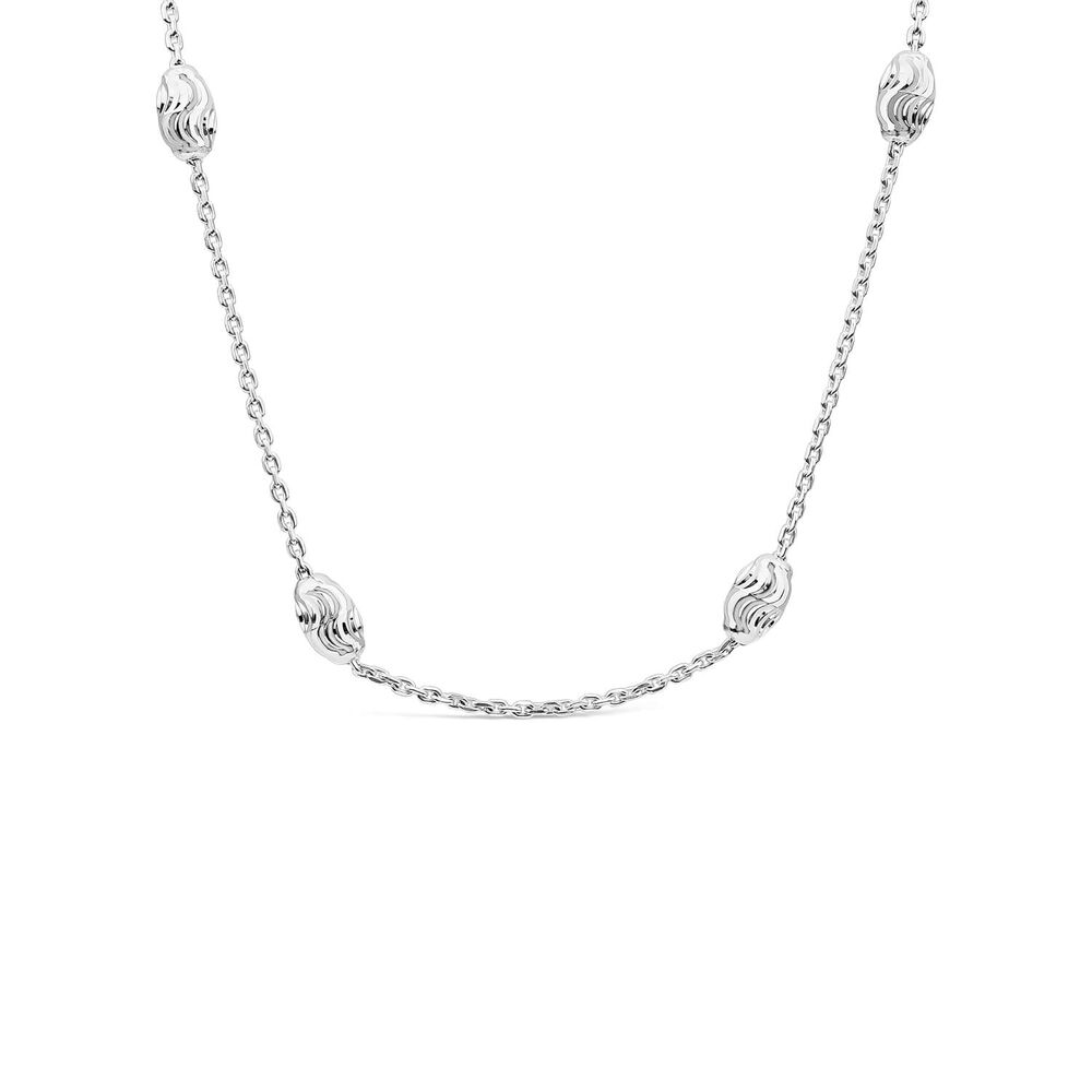 Sterling Silver Bean Trace Chain Necklet image number 0