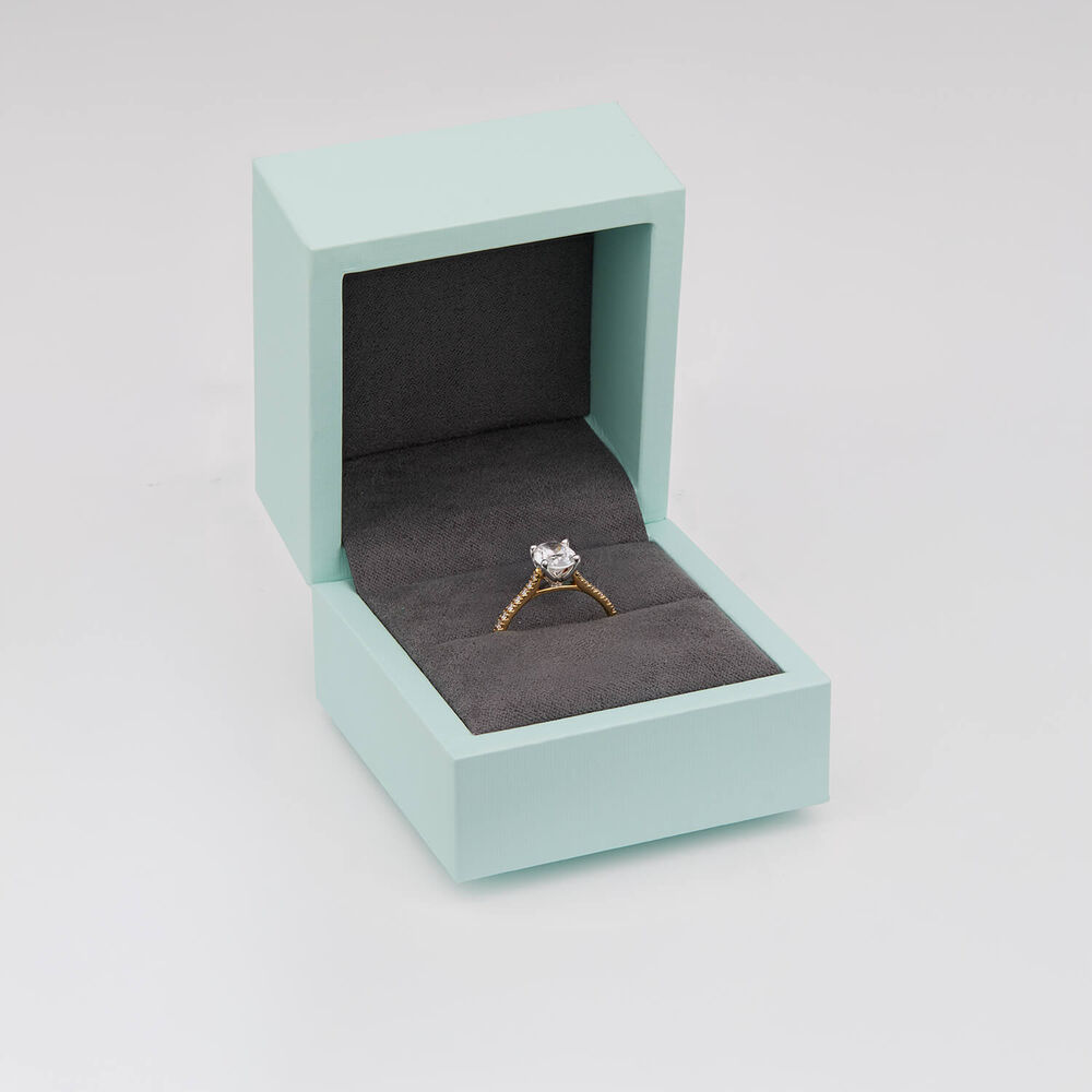 Born 18ct Yellow Gold Lab Grown 1.20ct Oval & Diamond Sides Ring