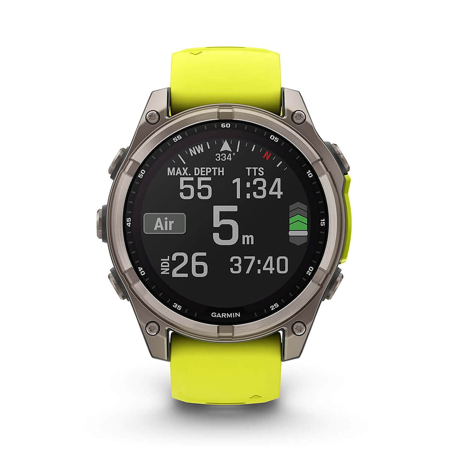Garmin fenix 8 Solar Sapphire 47mm Titanium Case Amp Yellow Graphite Silicone Strap Watch