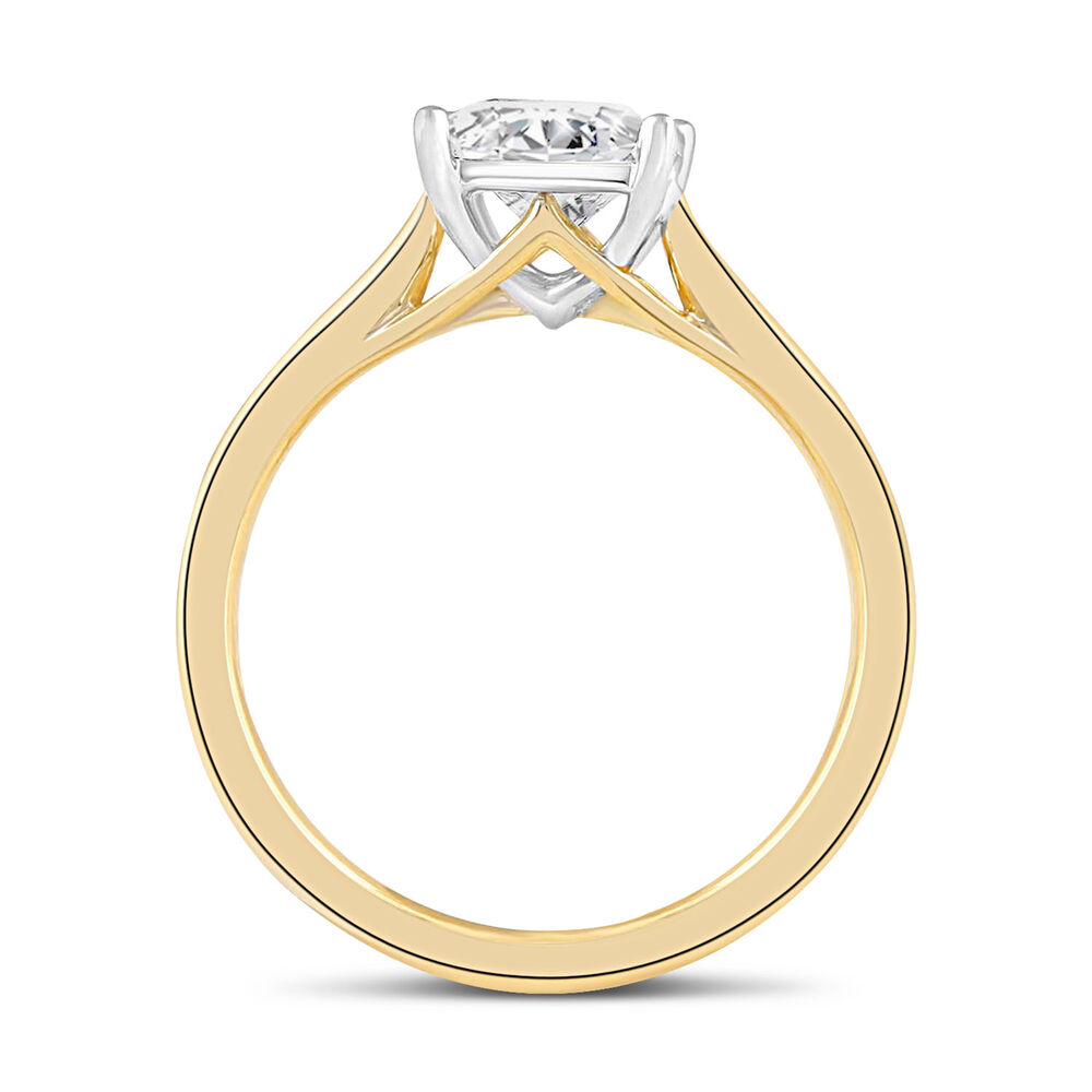 18ct Yellow Gold 1.00ct Princess Diamond Orchid Setting Ring image number 5