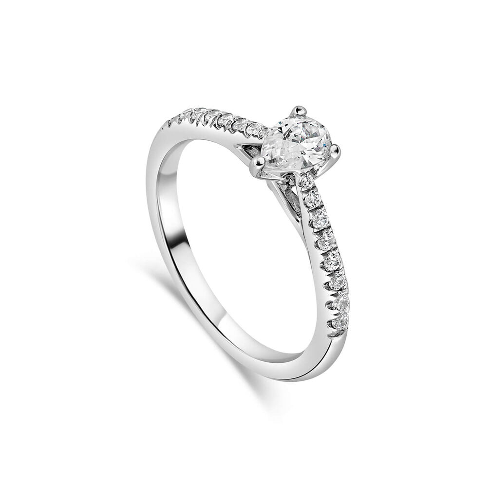 The Orchid Setting 18ct White Gold 0.50ct Pear Diamond Engagement Rings