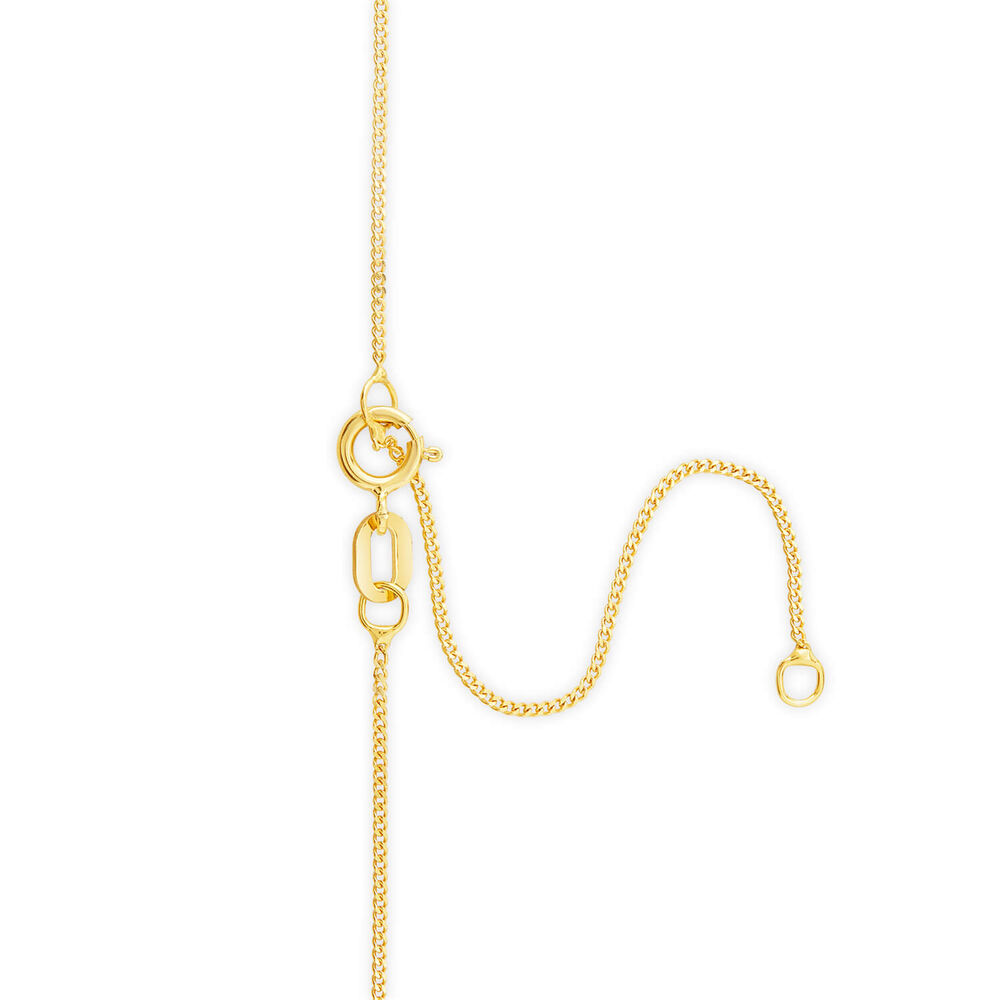 9ct Gold 4MM Four Claw Cubic Zirconia Set Pendant (Chain Included) image number 2