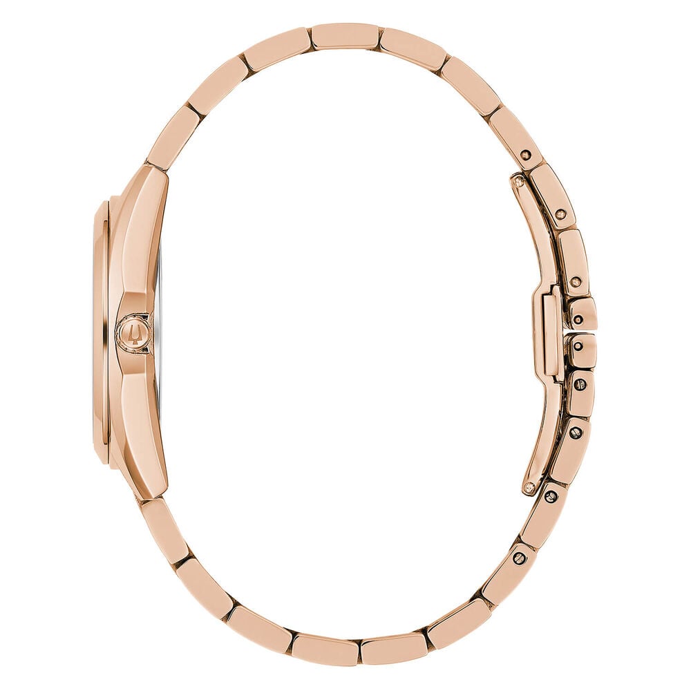 Bulova Ladies' Classic Grey Dial Diamond Rose Gold PVD Watch