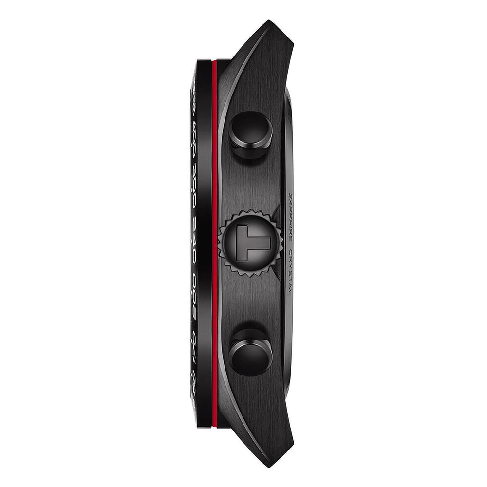 Tissot PRS516 45mm Chrono Black Dial Black PVD Case Black Strap Watch