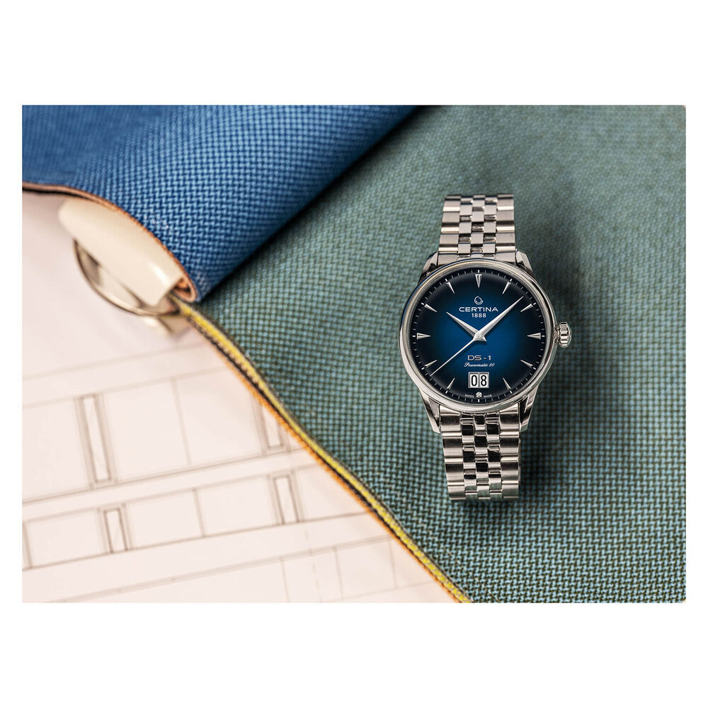 Certina Heritage Automatic 41mm Blue Dial Steel Case Bracelet Watch image number 3