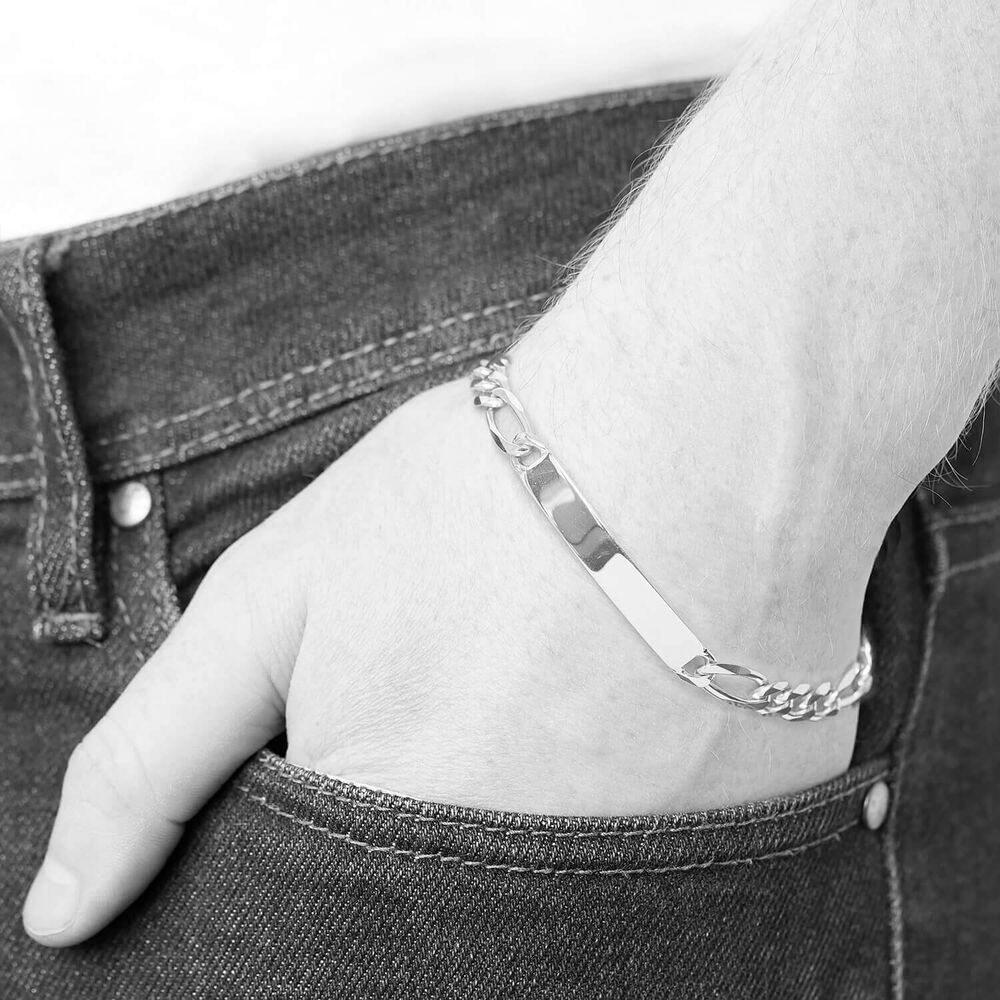 Stainless Steel Figaro Bracelet image number 2