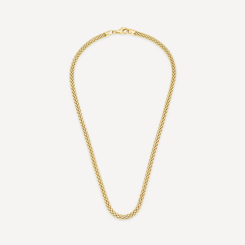 Silver & Yellow Gold Plated Popcorn Tube Necklet image number 2
