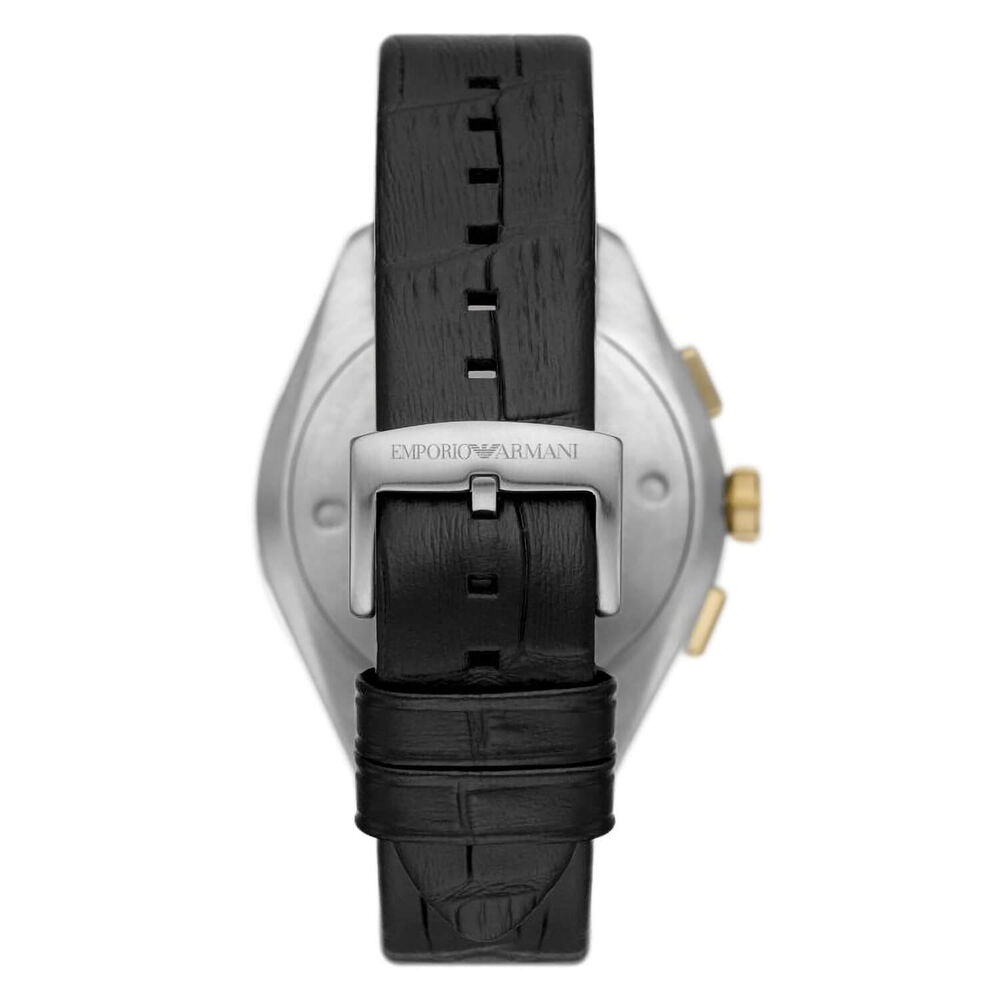 Emporio Armani Claudio 43mm Chronograph Silver Dial Black Strap Watch