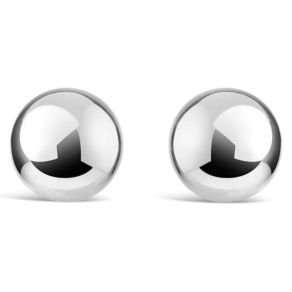Silver 8mm ball stud earrings image number 0