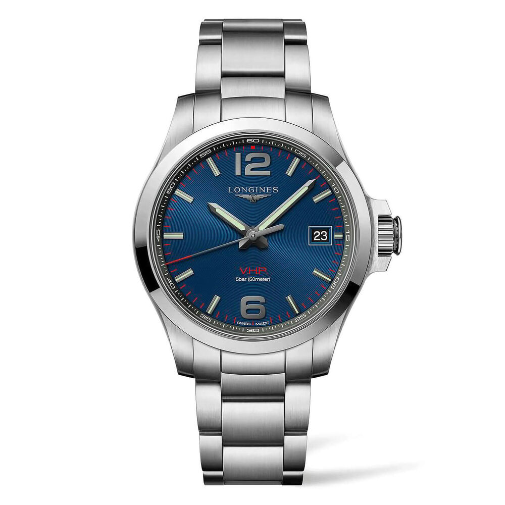 Longines Conquest V.H.P. Blue Dial Steel Bracelet Men's Watch