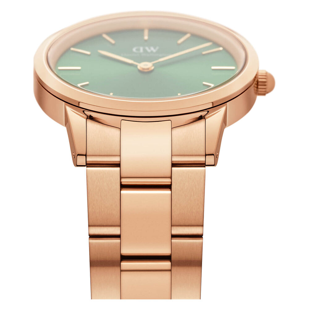 Daniel Wellington Iconic Link Emerald 36mm Rose Gold Plated Steel Case Bracelet Watch image number 2