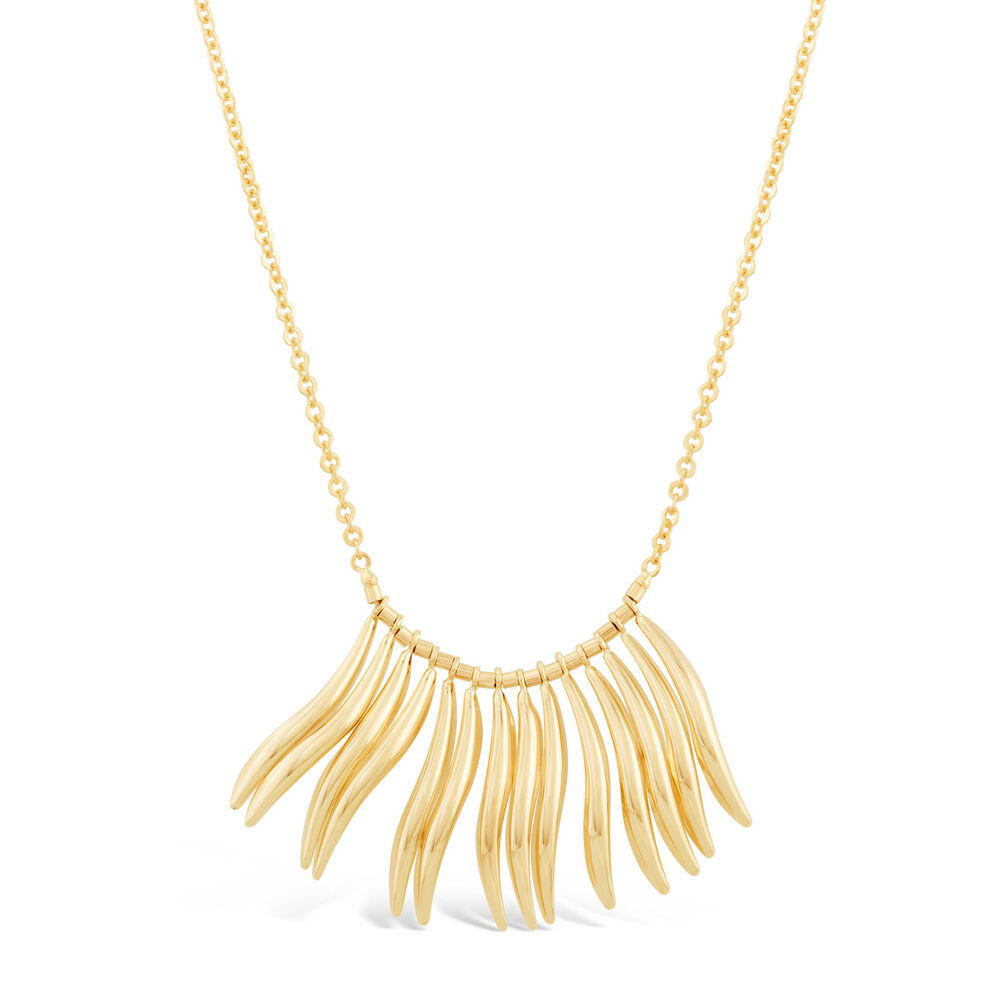 Ladies 9ct Gold Tribal Design Polished Drop Necklace image number 0