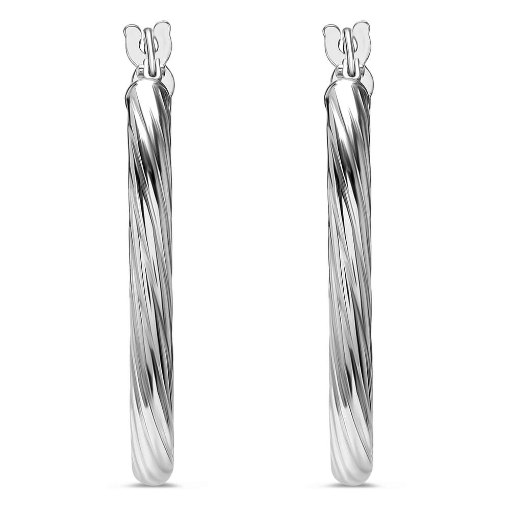 Sterling Silver Twisted Hoop 20mm Earrings