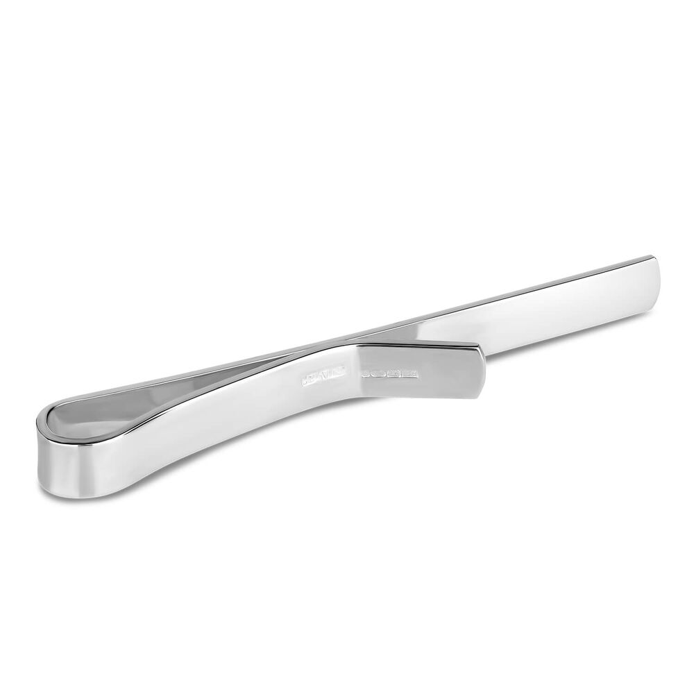 Sterling Silver Rib Edge Tie Bar image number 1