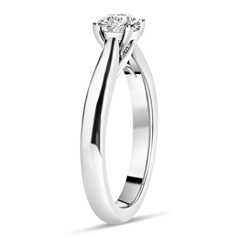 18ct White Gold 0.50ct Round Diamond Orchid Setting Ring image number 2