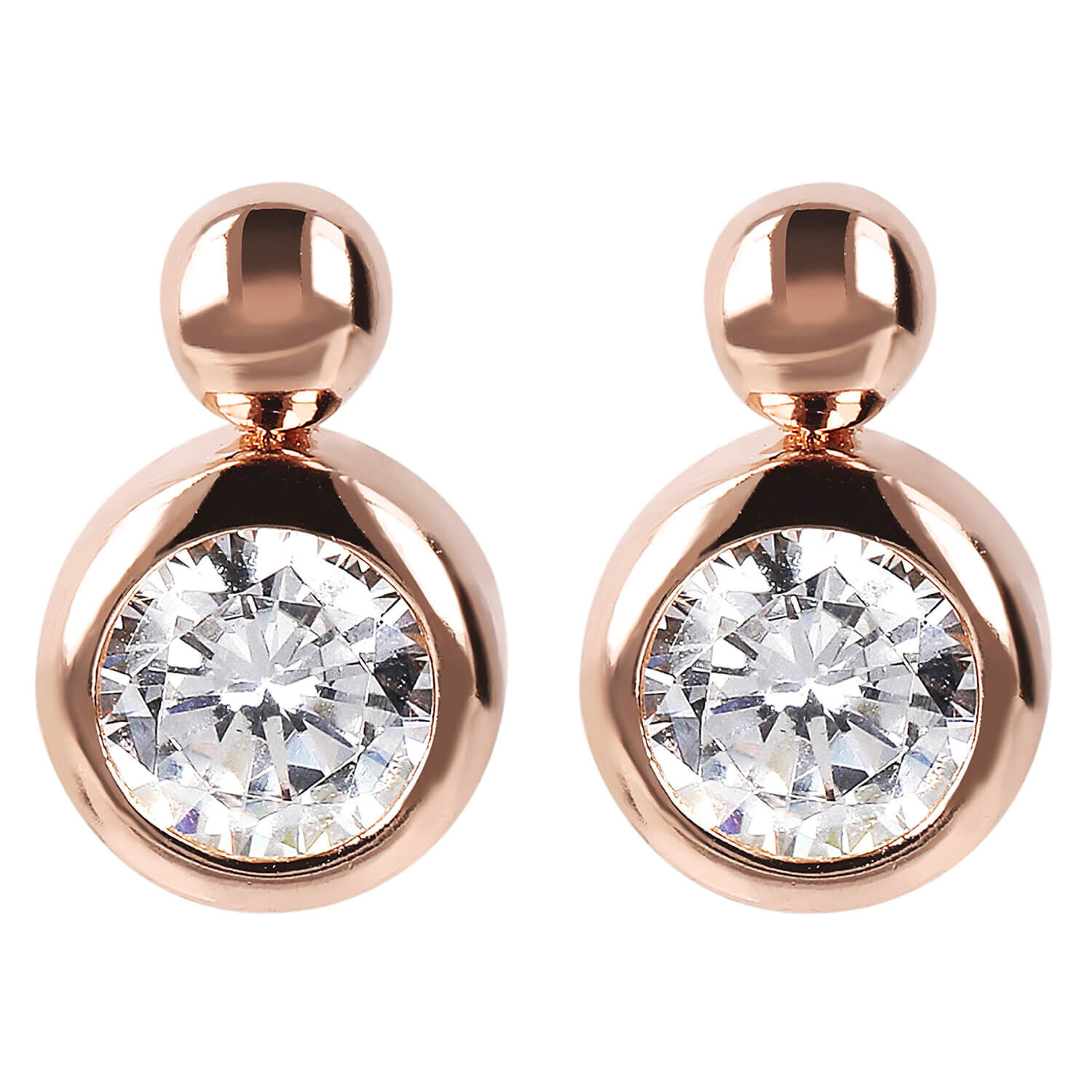 Rose gold and cubic zirconia best sale earrings